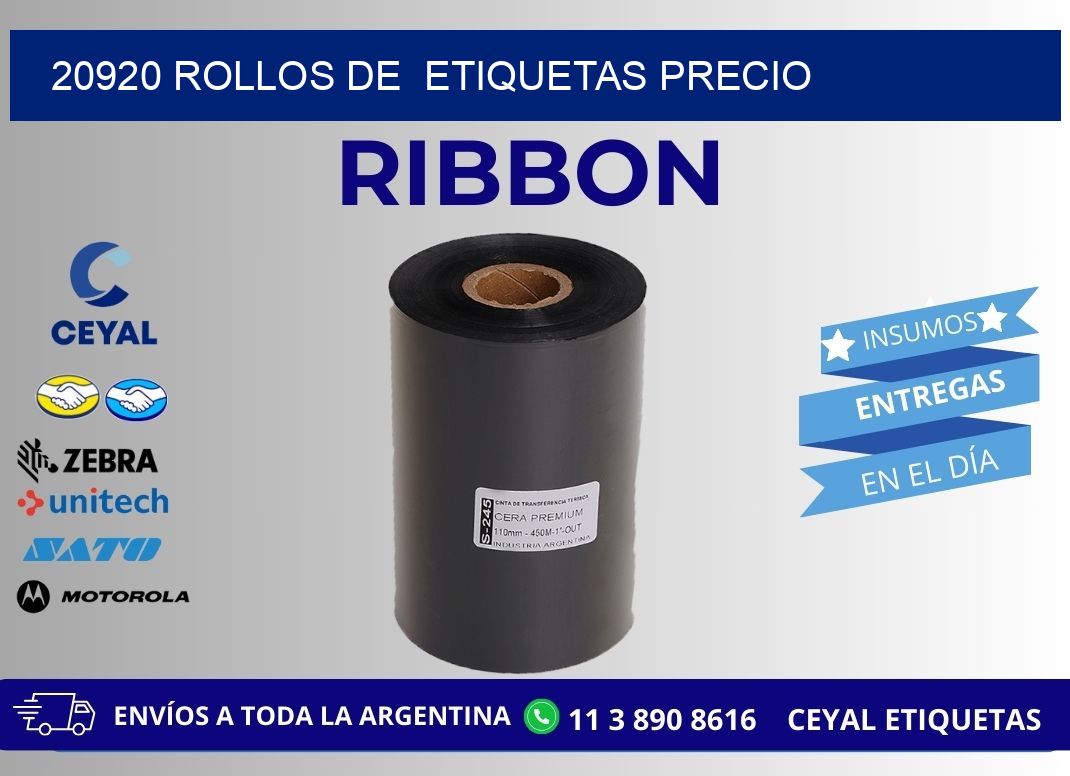 20920 rollos de  etiquetas precio