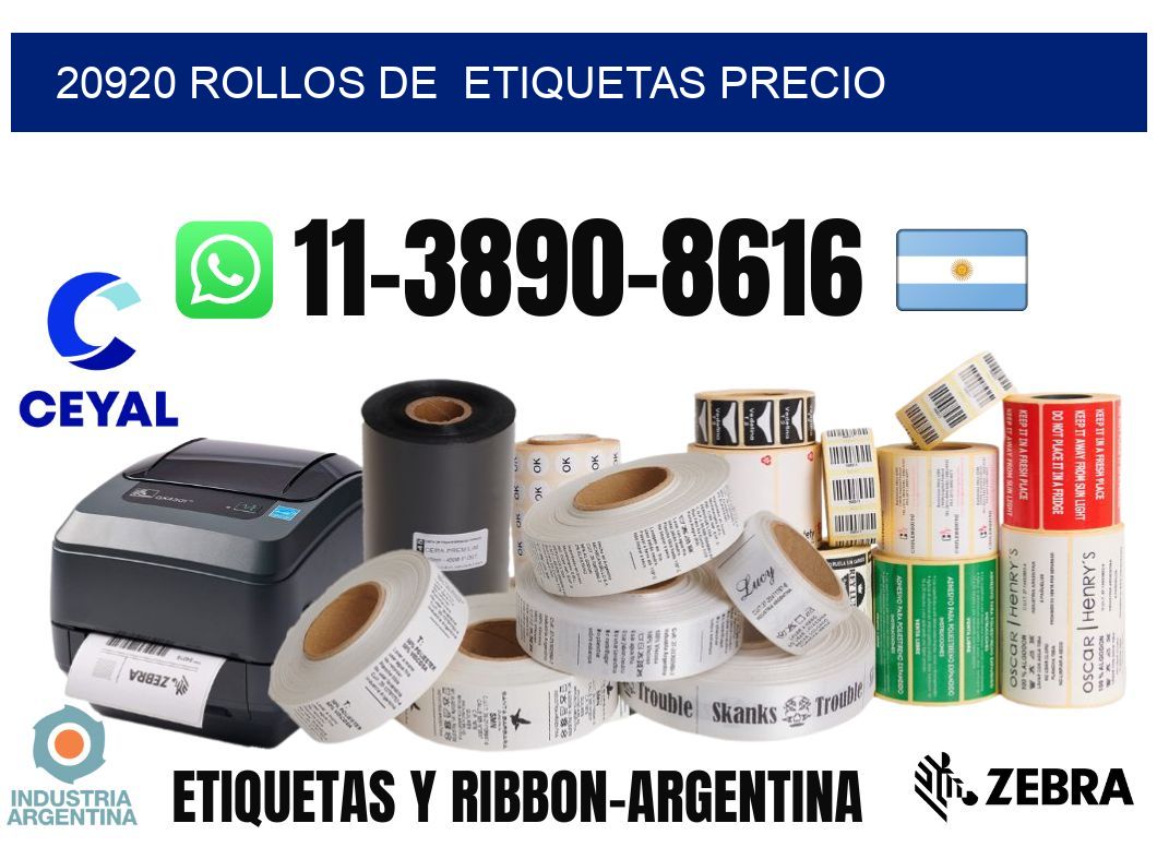 20920 rollos de  etiquetas precio