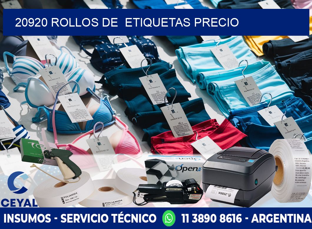 20920 rollos de  etiquetas precio