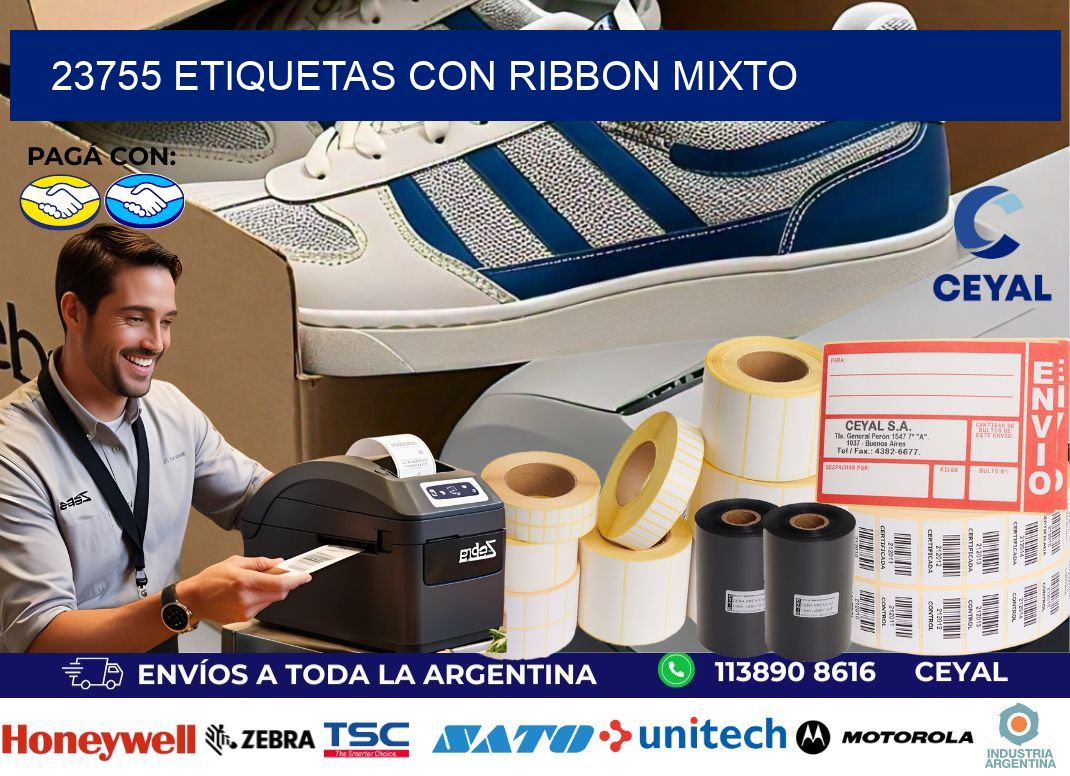 23755 etiquetas con ribbon mixto