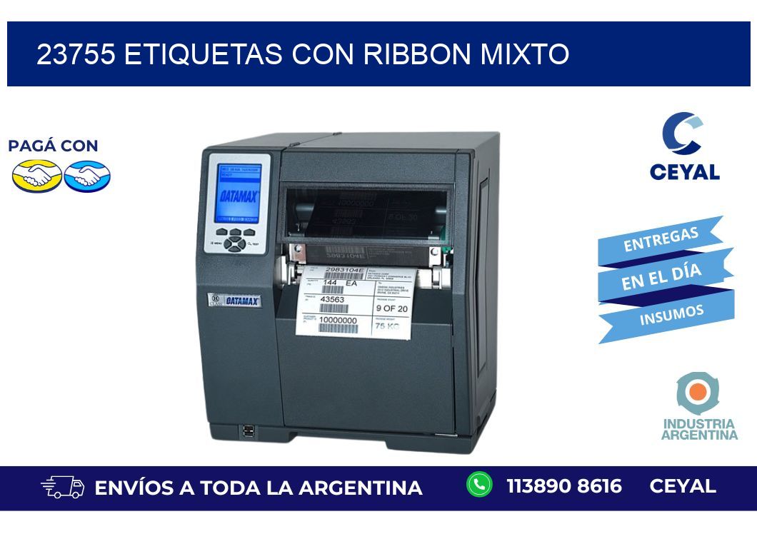 23755 etiquetas con ribbon mixto
