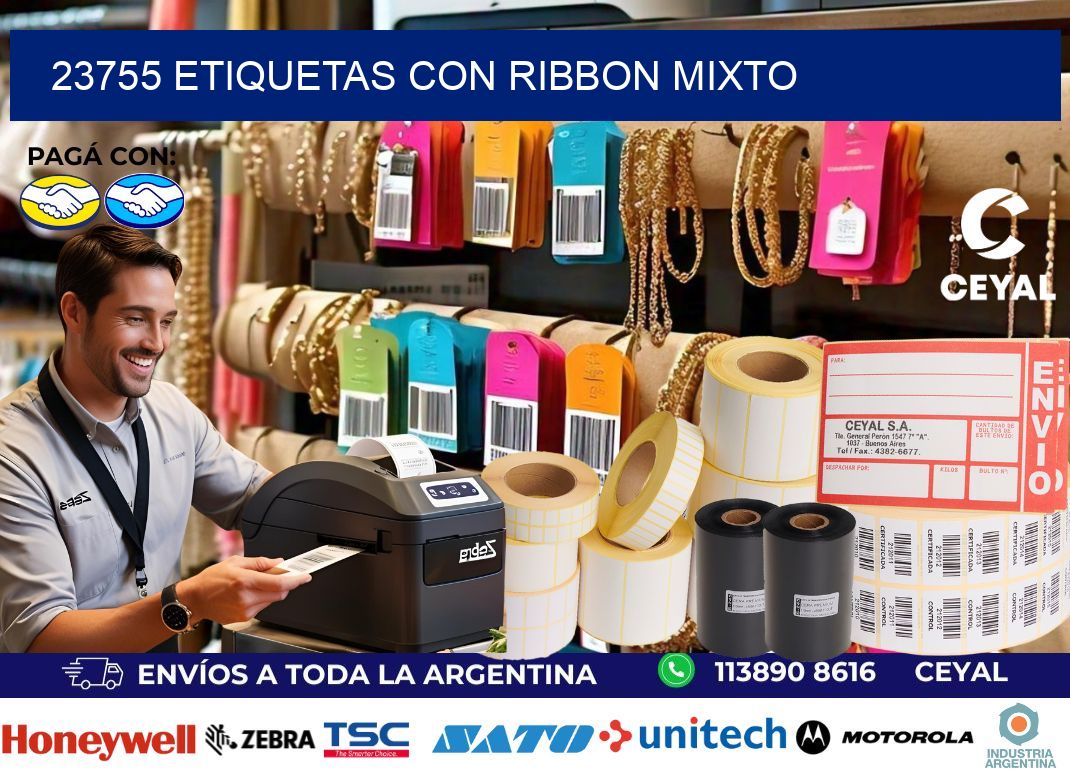 23755 etiquetas con ribbon mixto