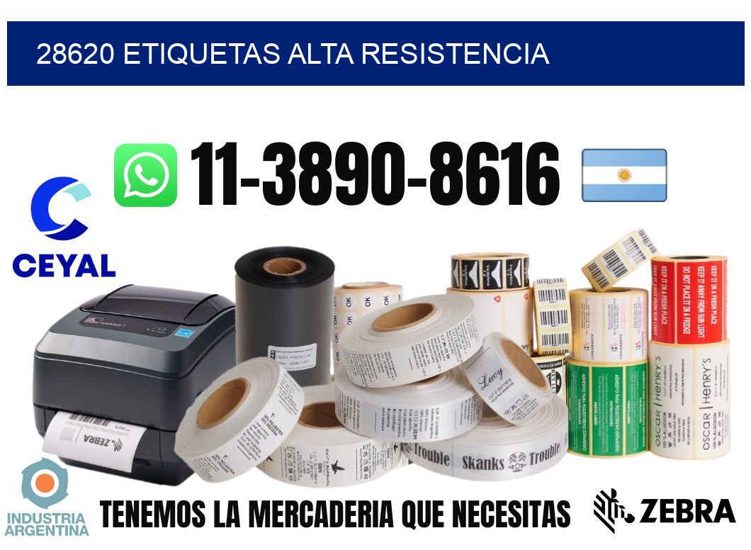 28620 etiquetas alta resistencia