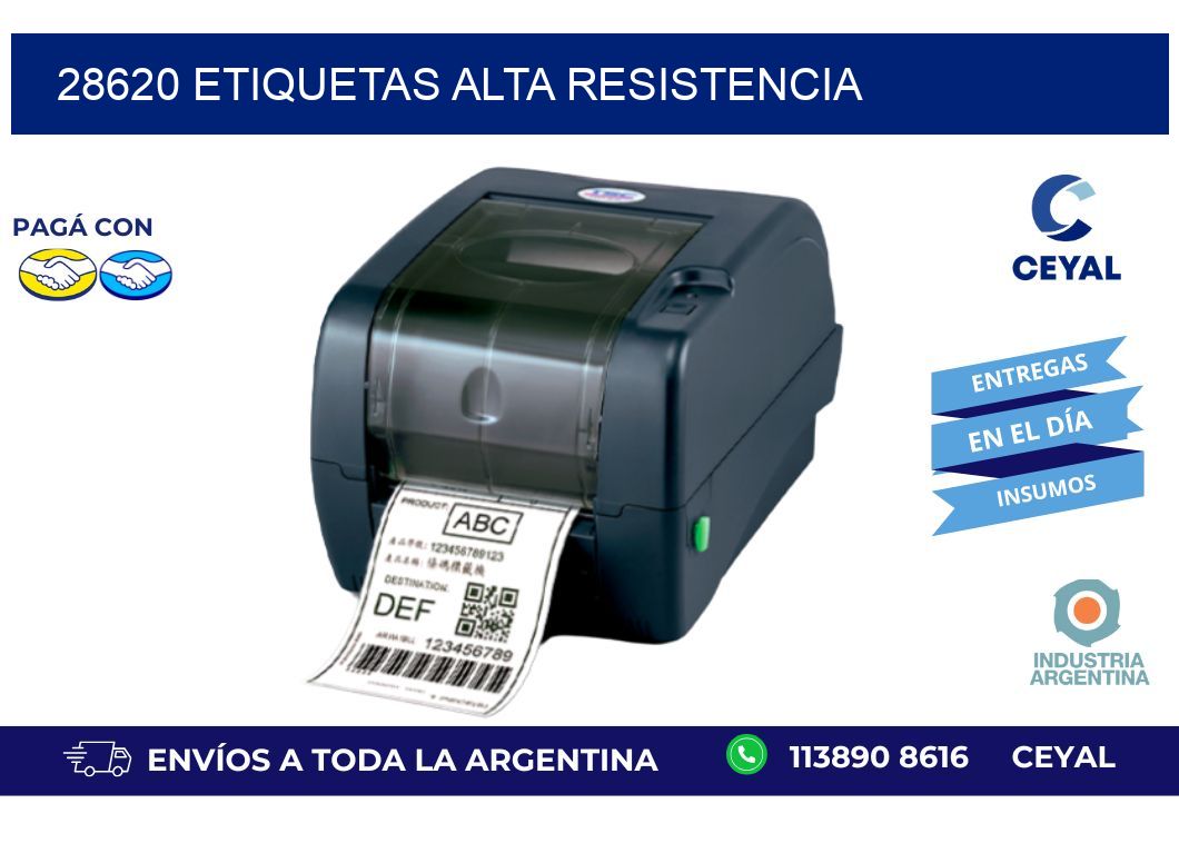 28620 etiquetas alta resistencia