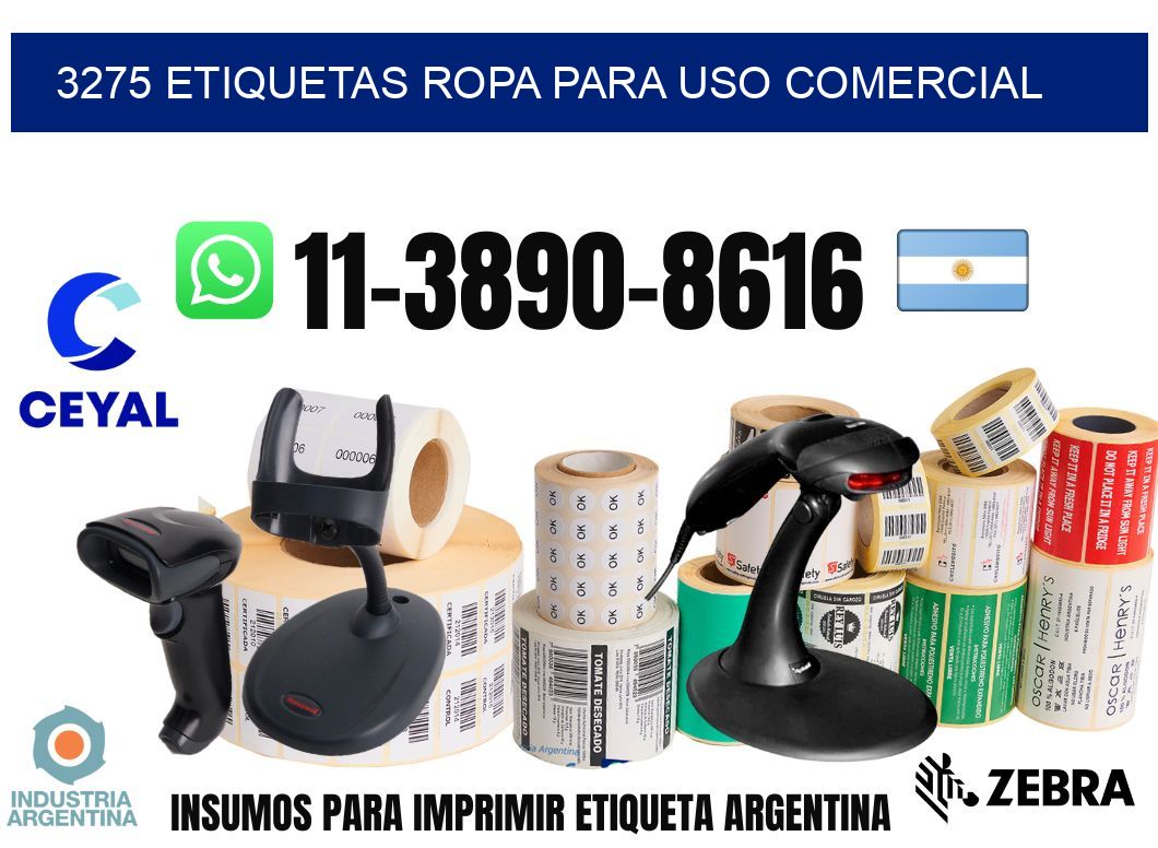 3275 Etiquetas ropa para uso comercial