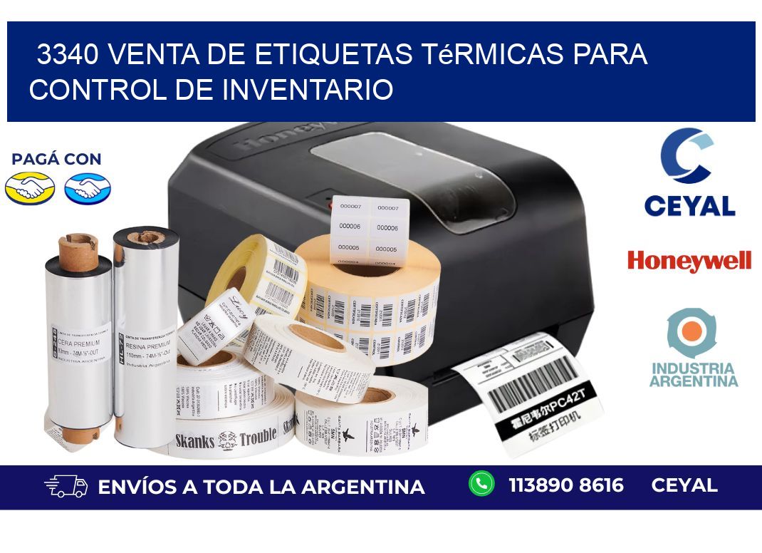 3340 venta de etiquetas térmicas para control de inventario