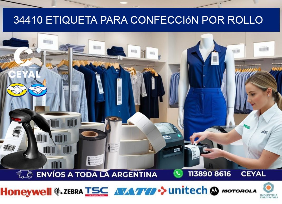34410 etiqueta para confección por rollo