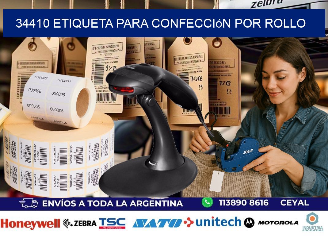 34410 etiqueta para confección por rollo