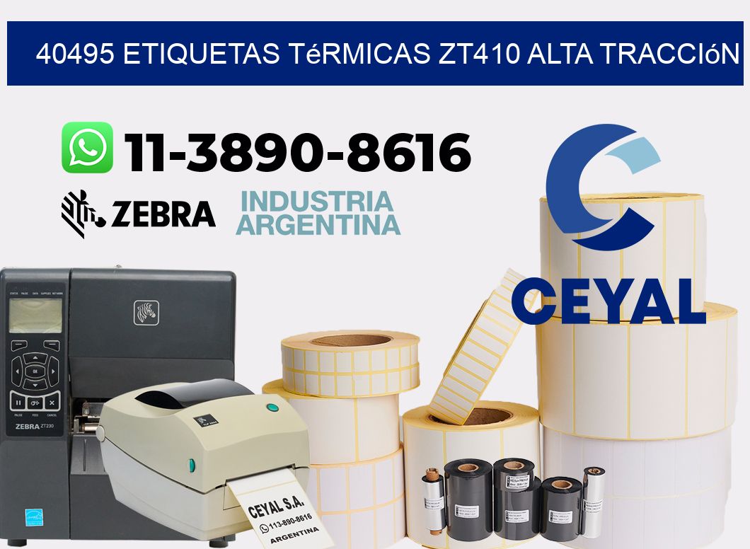 40495 etiquetas térmicas zt410 alta tracción