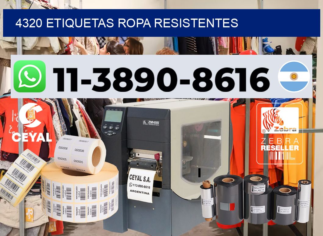 4320 Etiquetas ropa resistentes