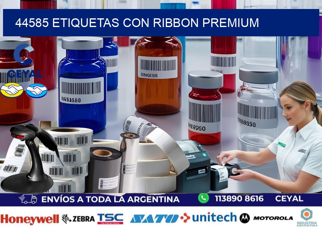 44585 etiquetas con ribbon premium