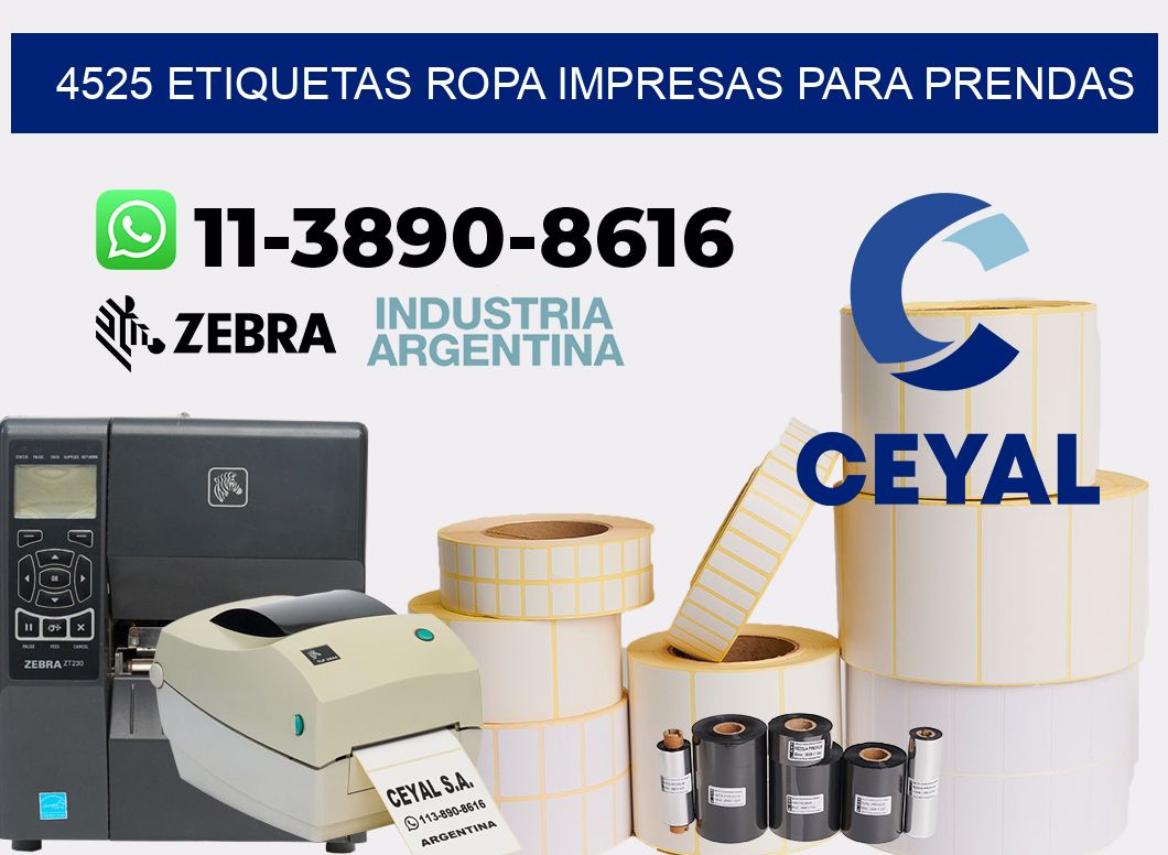 4525 Etiquetas ropa impresas para prendas