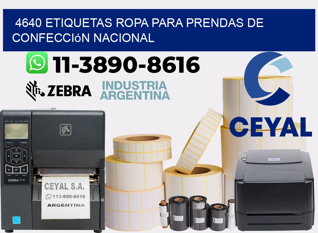 4640 Etiquetas ropa para prendas de confección nacional