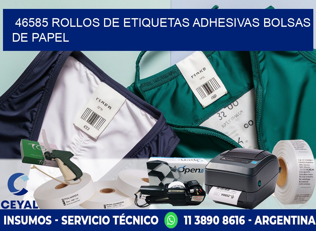 46585 rollos de etiquetas adhesivas bolsas de papel