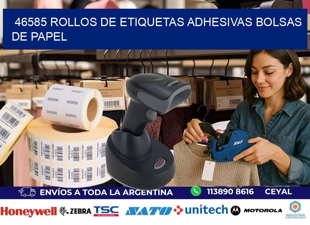 46585 rollos de etiquetas adhesivas bolsas de papel