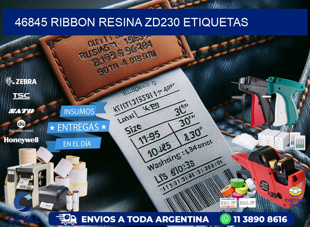 46845 ribbon resina zd230 etiquetas