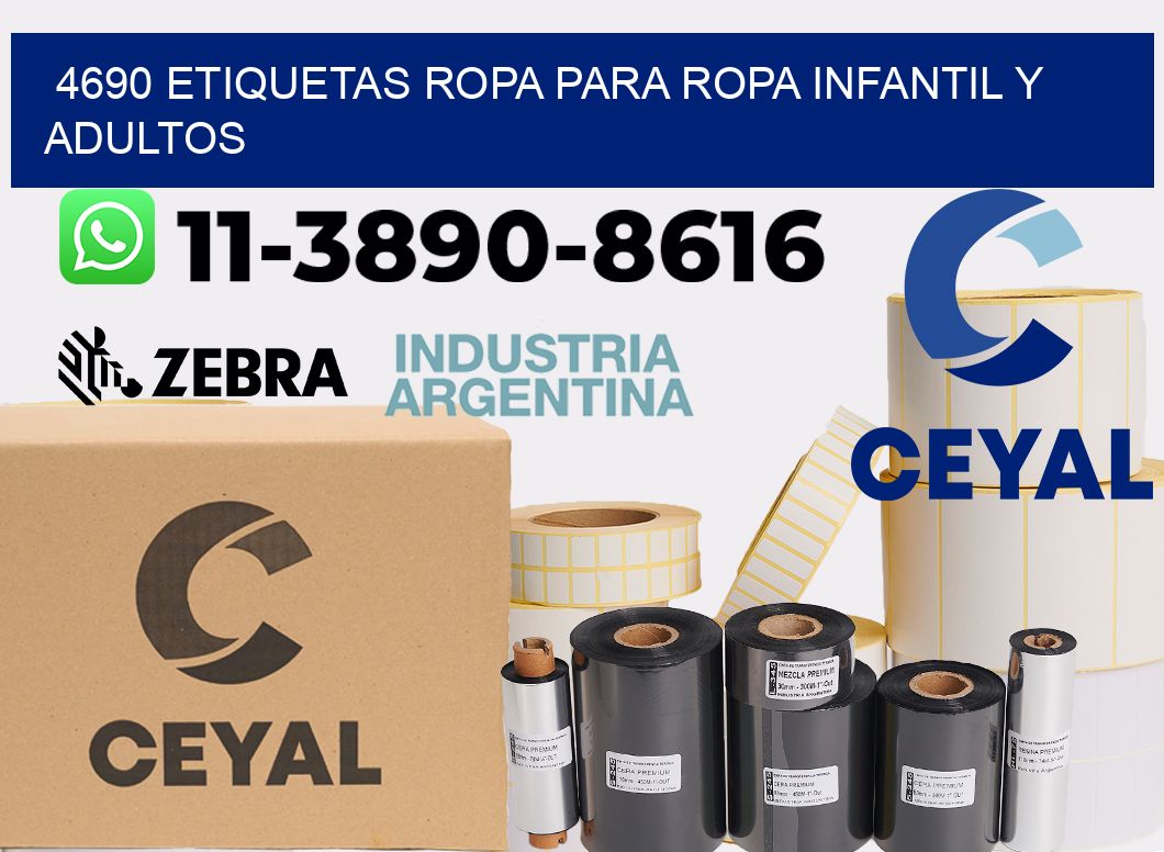 4690 Etiquetas ropa para ropa infantil y adultos