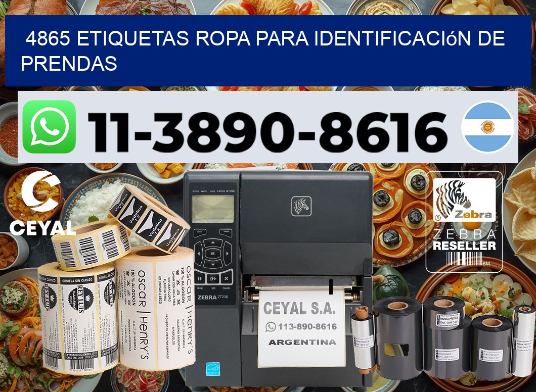 4865 Etiquetas ropa para identificación de prendas