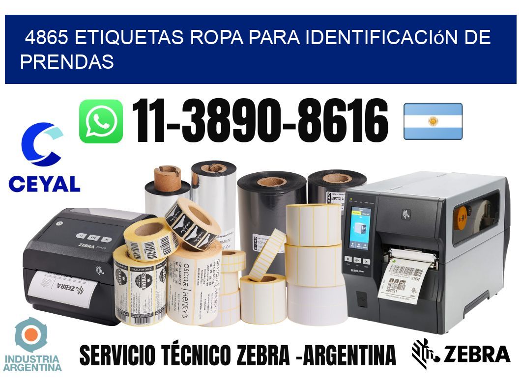 4865 Etiquetas ropa para identificación de prendas