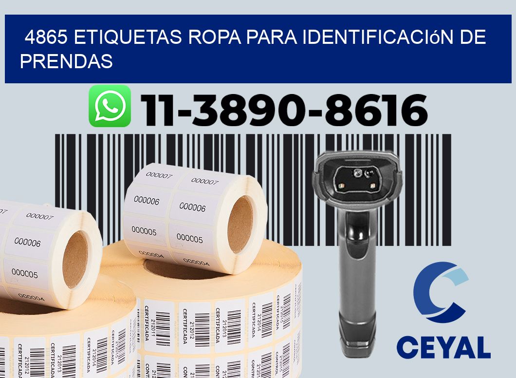 4865 Etiquetas ropa para identificación de prendas