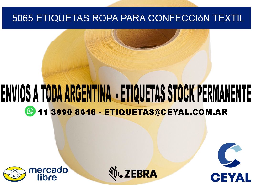 5065 Etiquetas ropa para confección textil