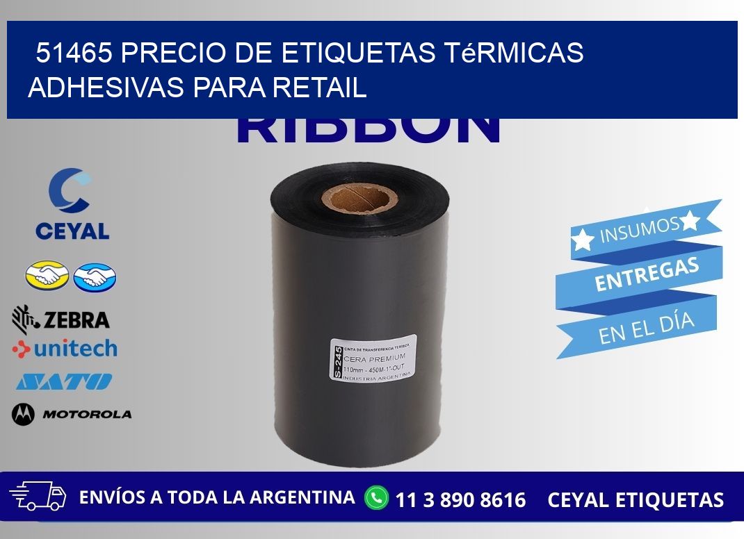 51465 precio de etiquetas térmicas adhesivas para retail