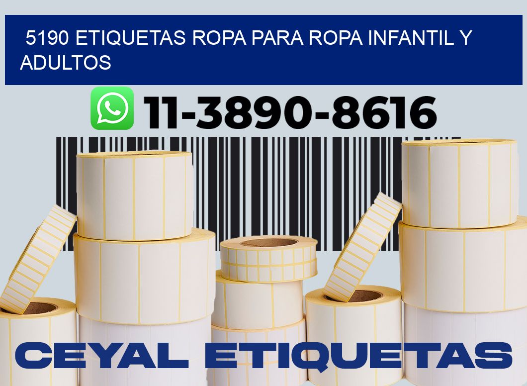 5190 Etiquetas ropa para ropa infantil y adultos