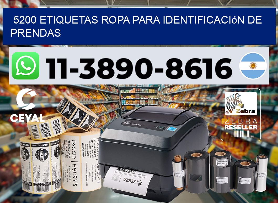 5200 Etiquetas ropa para identificación de prendas