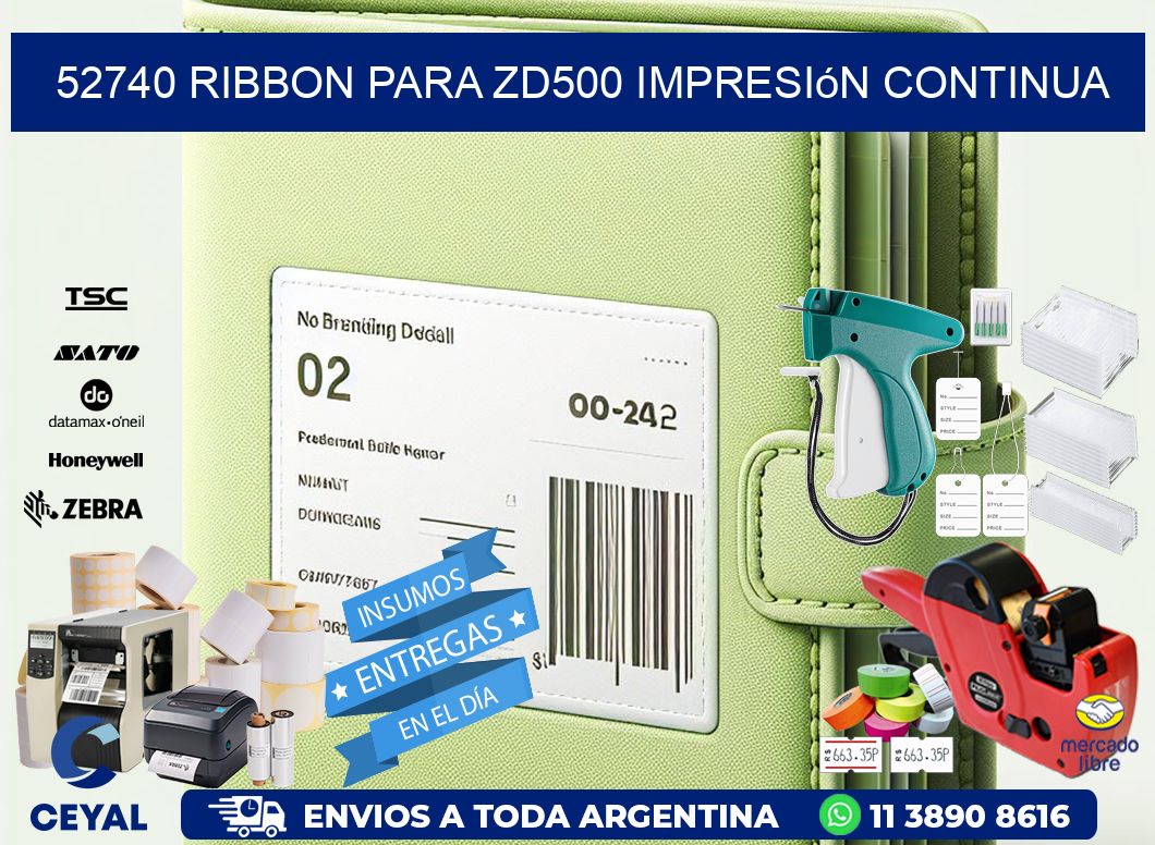52740 ribbon para zd500 impresión continua