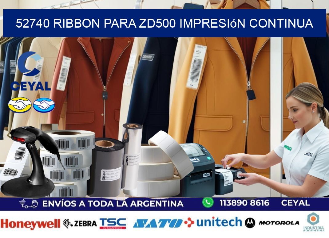52740 ribbon para zd500 impresión continua