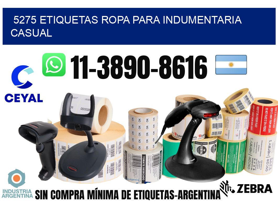 5275 Etiquetas ropa para indumentaria casual
