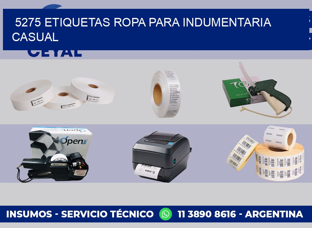 5275 Etiquetas ropa para indumentaria casual