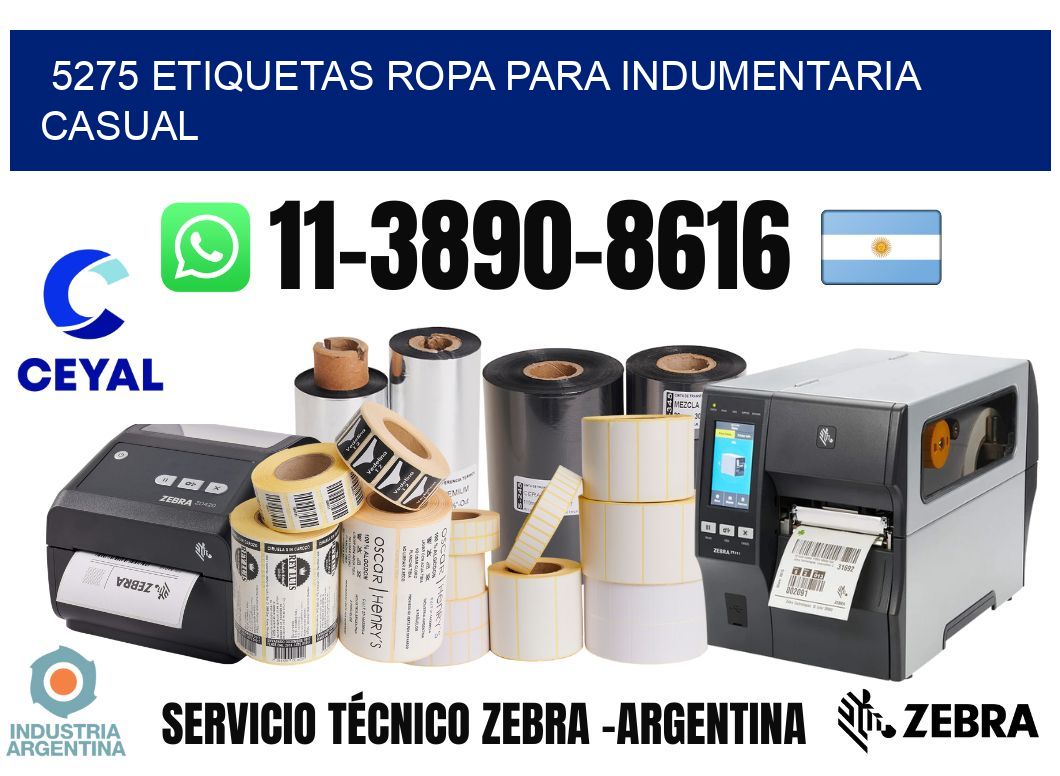 5275 Etiquetas ropa para indumentaria casual