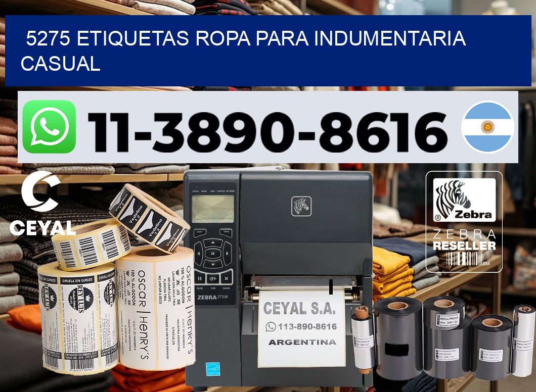 5275 Etiquetas ropa para indumentaria casual