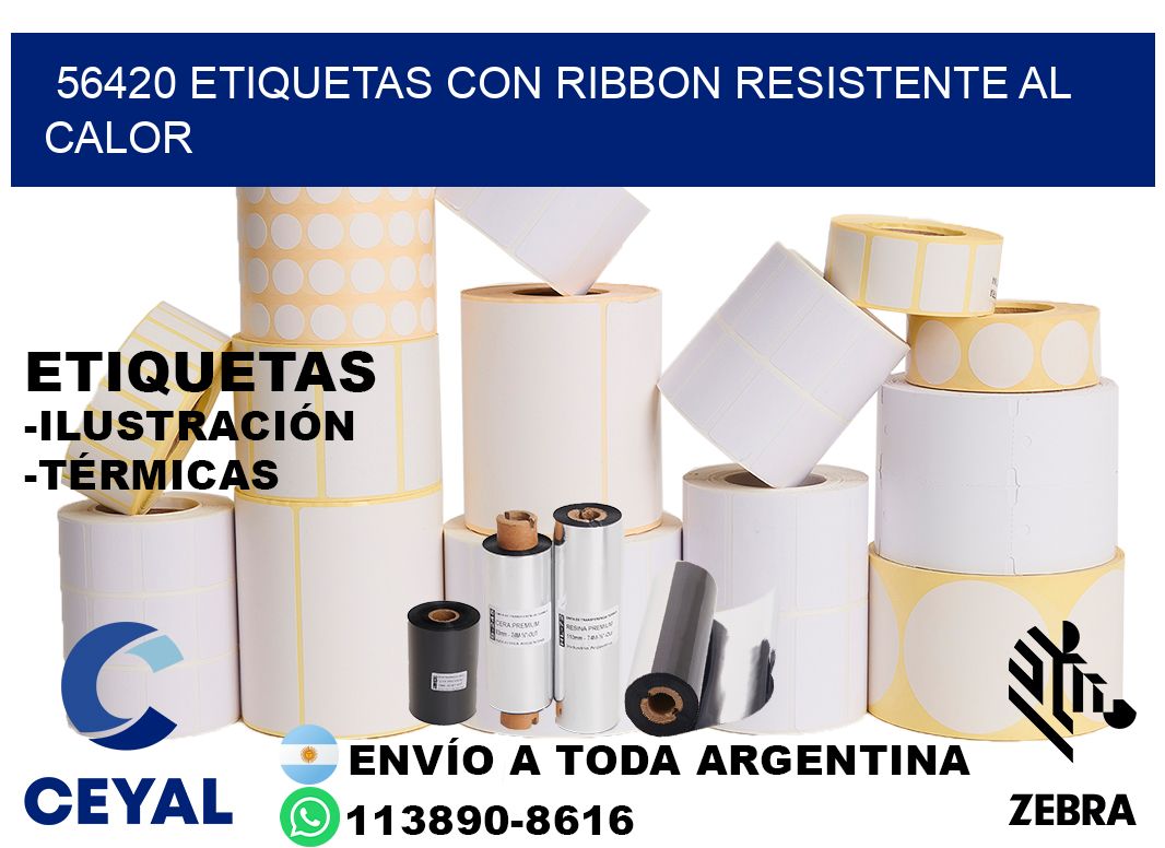 56420 etiquetas con ribbon resistente al calor