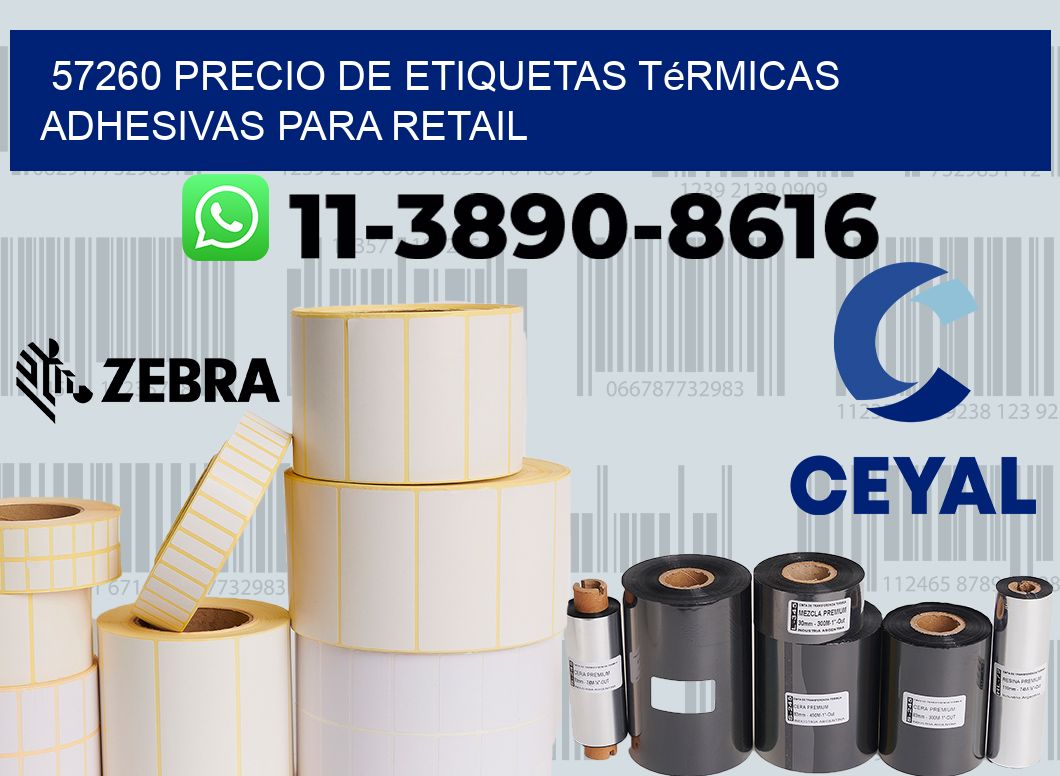 57260 precio de etiquetas térmicas adhesivas para retail