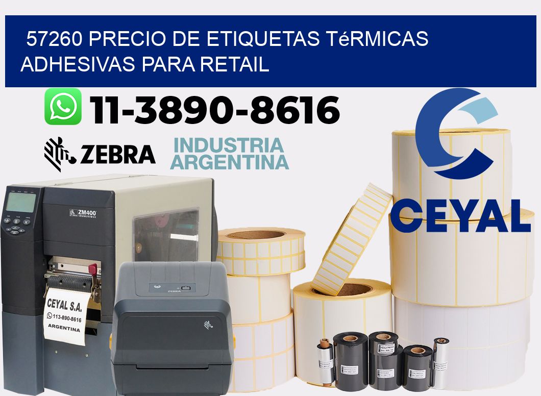 57260 precio de etiquetas térmicas adhesivas para retail