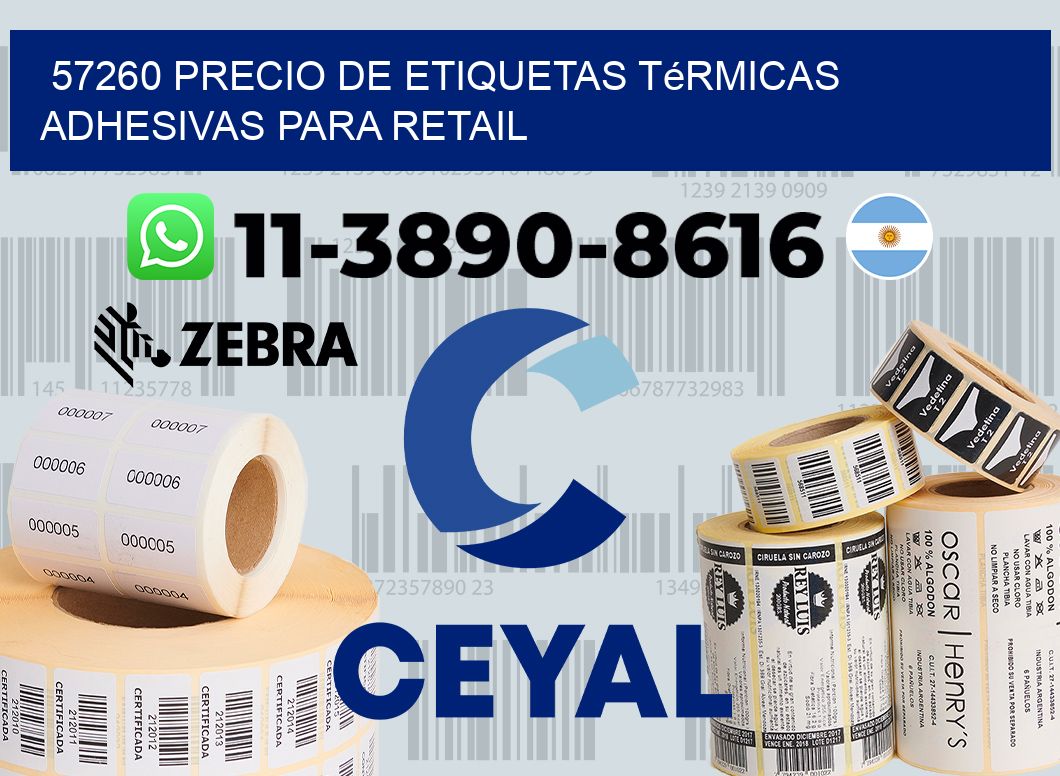 57260 precio de etiquetas térmicas adhesivas para retail