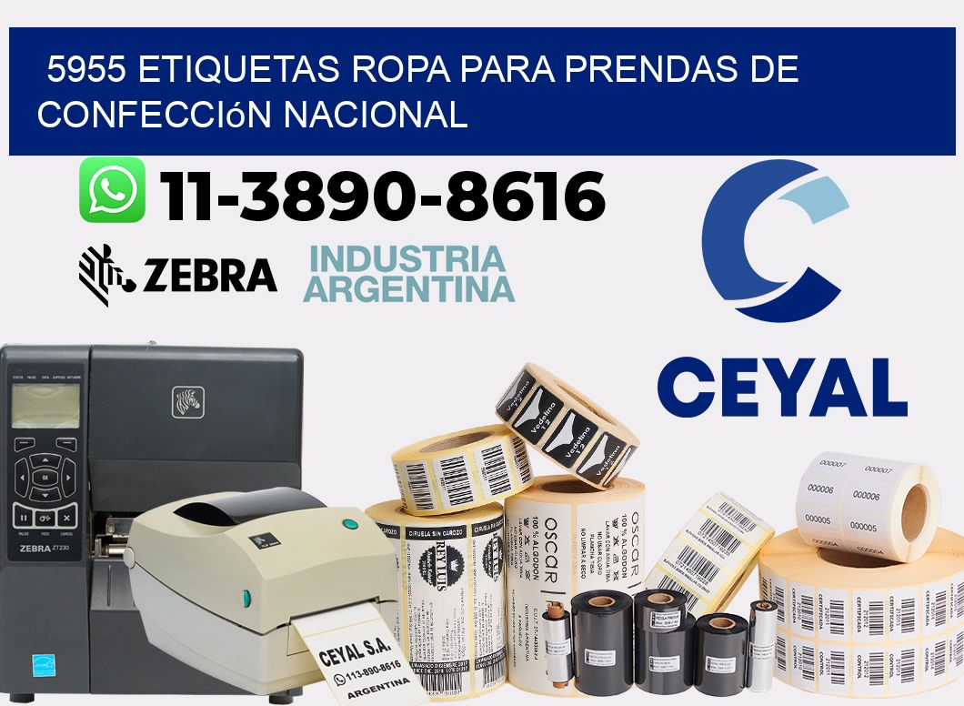 5955 Etiquetas ropa para prendas de confección nacional