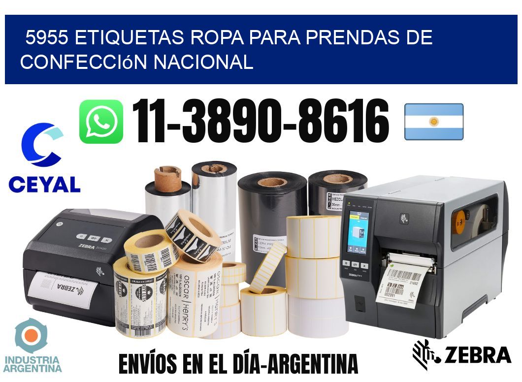5955 Etiquetas ropa para prendas de confección nacional