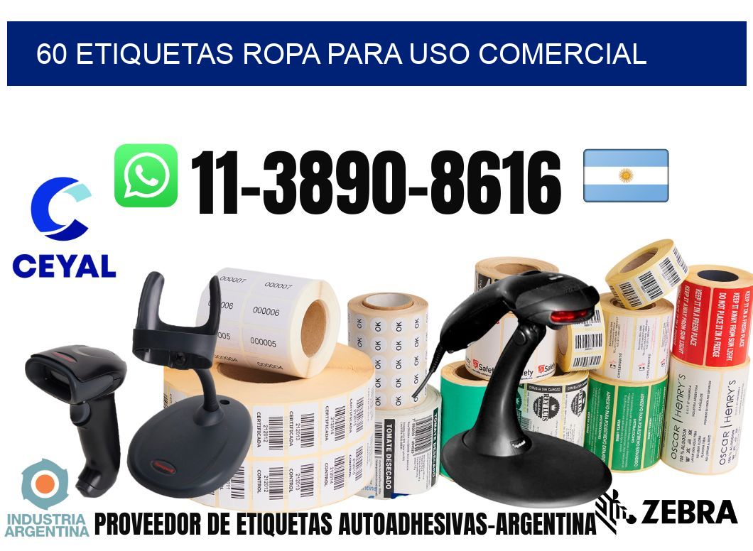 60 Etiquetas ropa para uso comercial