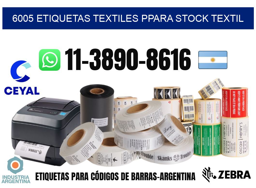 6005 Etiquetas textiles ppara stock textil
