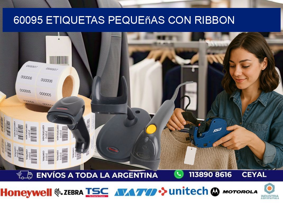 60095 etiquetas pequeñas con ribbon