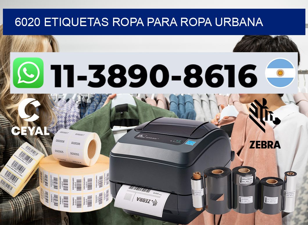 6020 Etiquetas ropa para ropa urbana