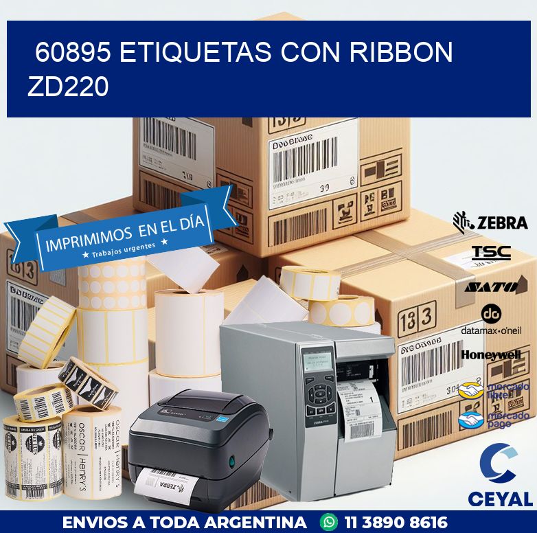 60895 etiquetas con ribbon zd220
