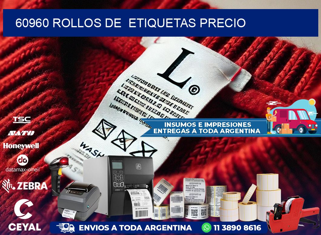 60960 rollos de etiquetas precio