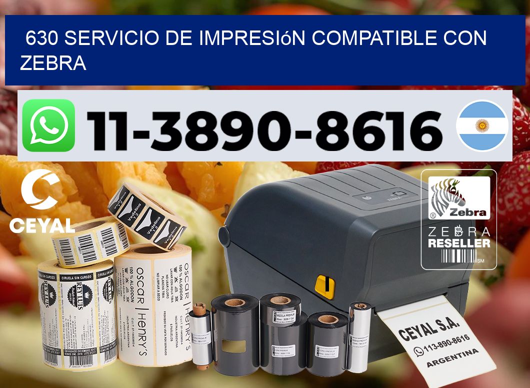 630 Servicio de impresión compatible con Zebra