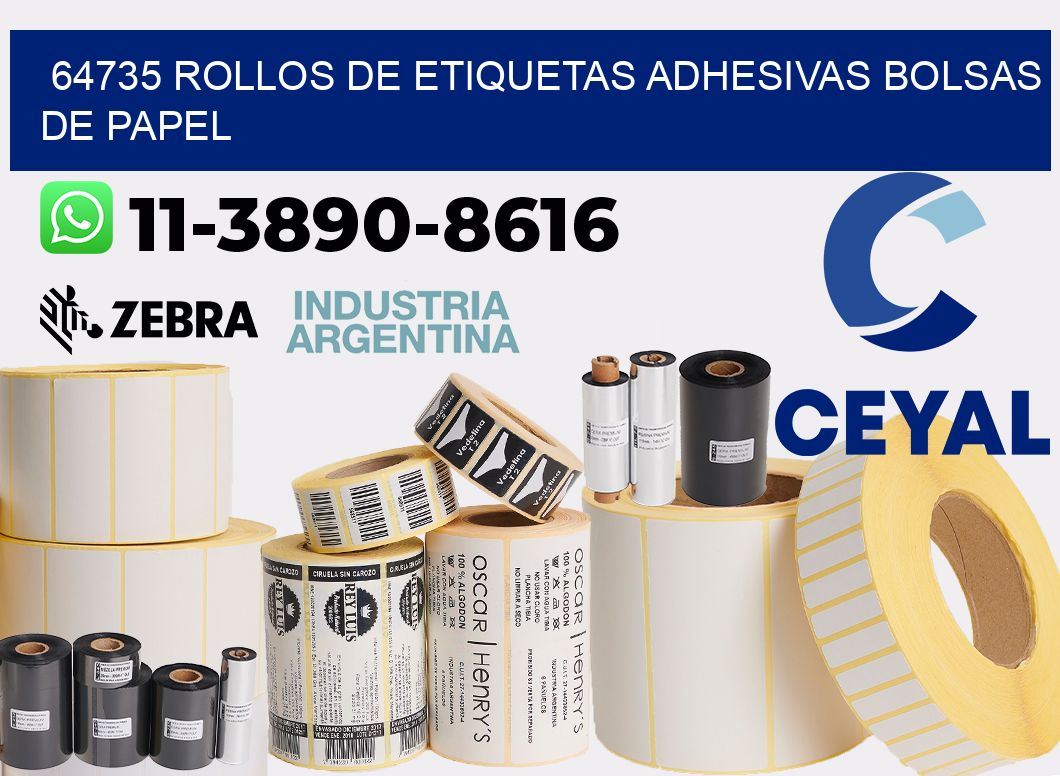 64735 rollos de etiquetas adhesivas bolsas de papel
