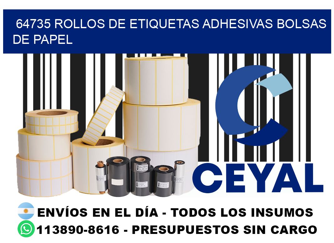 64735 rollos de etiquetas adhesivas bolsas de papel