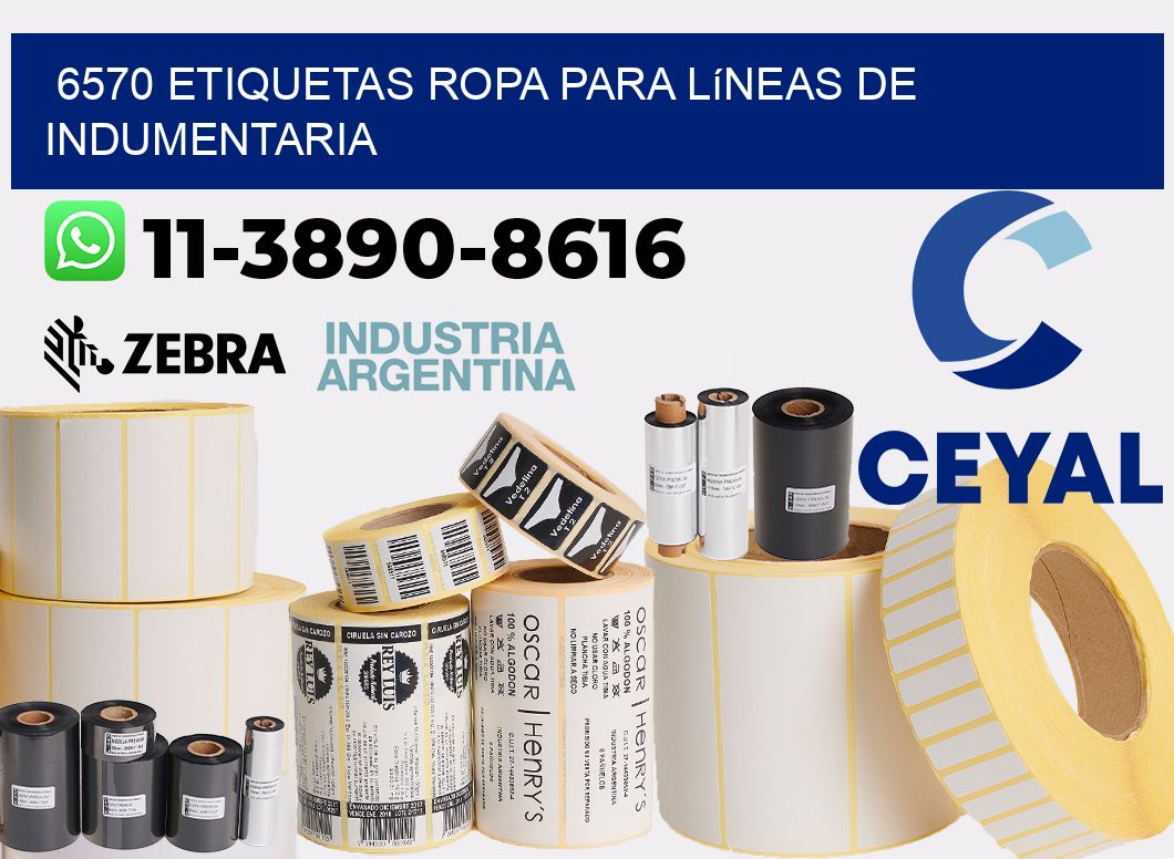6570 Etiquetas ropa para líneas de indumentaria